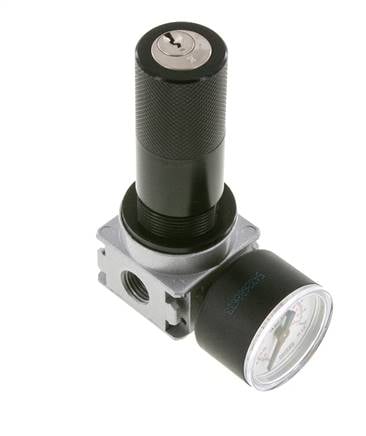 Pressure Regulator G1/4'' 1450 l/min 0.2-6.0bar/3-87psi Zinc Die-Cast 40 mm Pressure Gauge Cylinder Lock Multifix 0