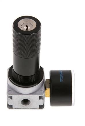 Pressure Regulator G1/8'' 1450 l/min 0.5-10.0bar/7-145psi Zinc Die-Cast 40 mm Pressure Gauge Cylinder Lock Multifix 0