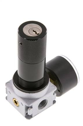 Pressure Regulator G1/4'' 1450 l/min 0.1-3.0bar/1-44psi Zinc Die-Cast 40 mm Pressure Gauge Cylinder Lock Multifix 0