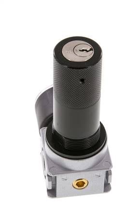 Pressure Regulator G1/8'' 1450 l/min 0.2-6.0bar/3-87psi Zinc Die-Cast 40 mm Pressure Gauge Cylinder Lock Multifix 0