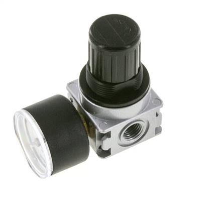 Pressure Regulator G1/4'' 1450 l/min 0.1-1.0bar/1-14psi Zinc Die-Cast 40 mm Pressure Gauge Multifix 0
