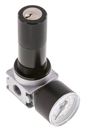 Pressure Regulator G1/4'' 1450 l/min 0.5-10.0bar/7-145psi Zinc Die-Cast 40 mm Pressure Gauge Cylinder Lock Multifix 0