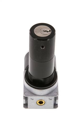 Pressure Regulator G1/8'' 1450 l/min 0.5-10.0bar/7-145psi Zinc Die-Cast 40 mm Pressure Gauge Cylinder Lock Multifix 0