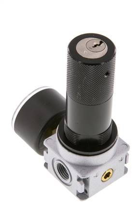 Pressure Regulator G1/4'' 1450 l/min 0.1-3.0bar/1-44psi Zinc Die-Cast 40 mm Pressure Gauge Cylinder Lock Multifix 0
