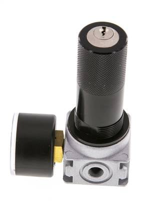 Pressure Regulator G1/8'' 1450 l/min 0.1-3.0bar/1-44psi Zinc Die-Cast 40 mm Pressure Gauge Cylinder Lock Multifix 0
