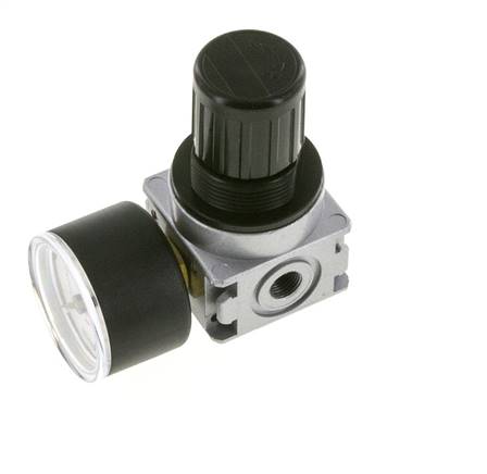 Pressure Regulator G1/8'' 1450 l/min 0.1-1.0bar/1-14psi Zinc Die-Cast 40 mm Pressure Gauge Multifix 0