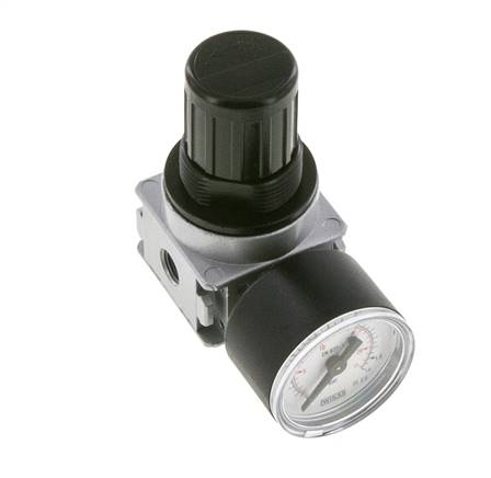 Pressure Regulator G1/8'' 1450 l/min 0.1-1.0bar/1-14psi Zinc Die-Cast 40 mm Pressure Gauge Multifix 0