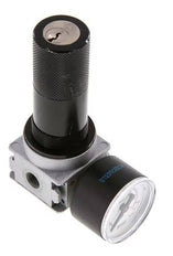 Pressure Regulator G1/8'' 1450 l/min 0.5-10.0bar/7-145psi Zinc Die-Cast 40 mm Pressure Gauge Cylinder Lock Multifix 0