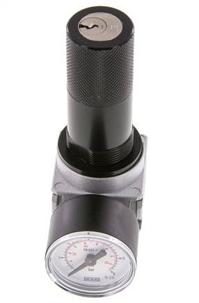 Pressure Regulator G1/4'' 1450 l/min 0.1-3.0bar/1-44psi Zinc Die-Cast 40 mm Pressure Gauge Cylinder Lock Multifix 0
