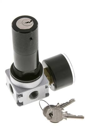 Pressure Regulator for Manifold Assembly G1/4'' 1450 l/min 0.1-3.0bar/1-44psi Zinc Die-Cast 40 mm Pressure Gauge Cylinder Lock Multifix 0