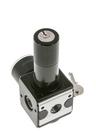 Pressure Regulator for Manifold Assembly G1/4'' 2250 l/min 0.5-10.0bar/7-145psi Zinc Die-Cast 40 mm Pressure Gauge Cylinder Lock Multifix 1