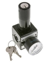 Pressure Regulator for Manifold Assembly G1/4'' 2250 l/min 0.5-10.0bar/7-145psi Zinc Die-Cast 40 mm Pressure Gauge Cylinder Lock Multifix 1