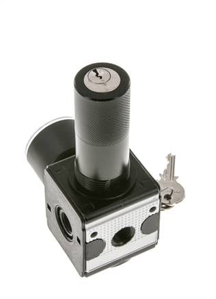 Pressure Regulator for Manifold Assembly G1/4'' 2250 l/min 0.2-6.0bar/3-87psi Zinc Die-Cast 40 mm Pressure Gauge Cylinder Lock Multifix 1