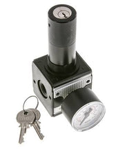 Pressure Regulator for Manifold Assembly G1/4'' 2250 l/min 0.2-6.0bar/3-87psi Zinc Die-Cast 40 mm Pressure Gauge Cylinder Lock Multifix 1