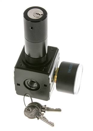 Pressure Regulator for Manifold Assembly G1/4'' 2250 l/min 0.5-10.0bar/7-145psi Zinc Die-Cast 40 mm Pressure Gauge Cylinder Lock Multifix 1