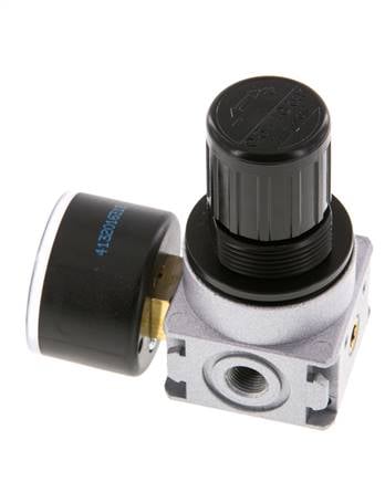 Pressure Regulator G1/8'' 600 l/min 0.5-10.0bar/7-145psi Zinc Die-Cast 40 mm Pressure Gauge Multifix 0