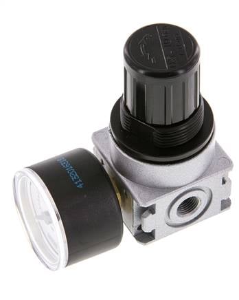 Pressure Regulator G1/8'' 600 l/min 0.5-10.0bar/7-145psi Zinc Die-Cast 40 mm Pressure Gauge Multifix 0