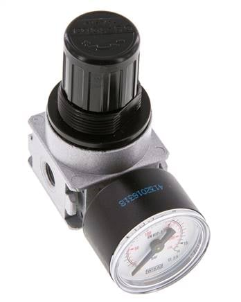 Pressure Regulator G1/8'' 600 l/min 0.5-10.0bar/7-145psi Zinc Die-Cast 40 mm Pressure Gauge Multifix 0