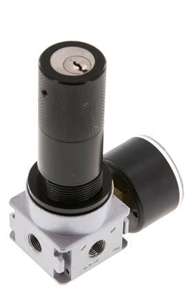 Pressure Regulator G1/8'' 600 l/min 0.5-10.0bar/7-145psi Zinc Die-Cast 40 mm Pressure Gauge Cylinder Lock Multifix 0