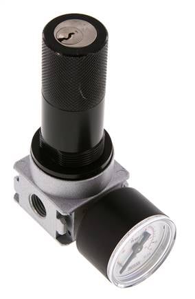 Pressure Regulator G1/4'' 600 l/min 0.5-10.0bar/7-145psi Zinc Die-Cast 40 mm Pressure Gauge Cylinder Lock Multifix 0