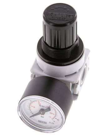 Pressure Regulator G1/4'' 700 l/min 0.2-6.0bar/3-87psi Air Water PA 40 mm Pressure Gauge Multifix 0