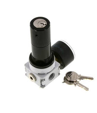 Pressure Regulator G1/4'' 700 l/min 0.1-3.0bar/1-44psi Air Water PA 40 mm Pressure Gauge Cylinder Lock Multifix 0