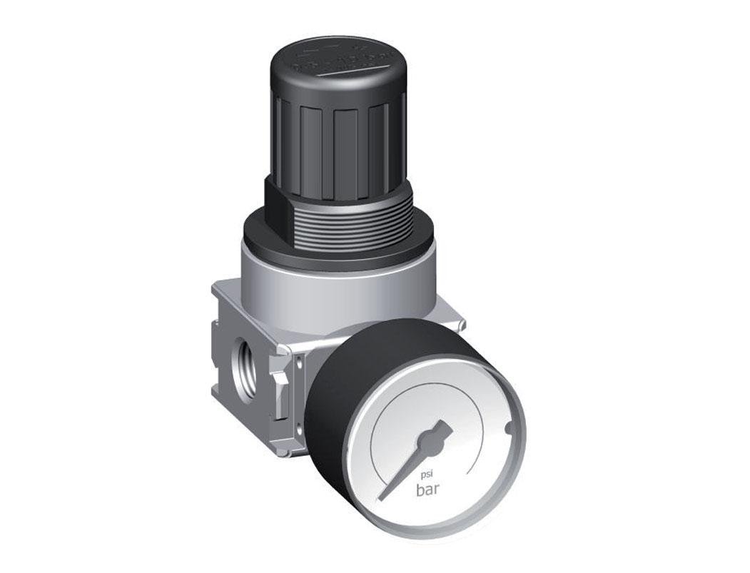 Pressure Regulator G1/4'' 700 l/min 0.1-3.0bar/1-44psi Air Water PA 40 mm Pressure Gauge Multifix 0