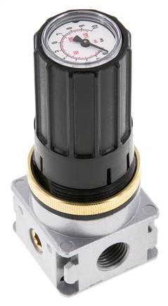 Pressure Regulator G1/4'' 1450 l/min 0.2-6.0bar/3-87psi Zinc Die-Cast Knob with Gauge Multifix 0