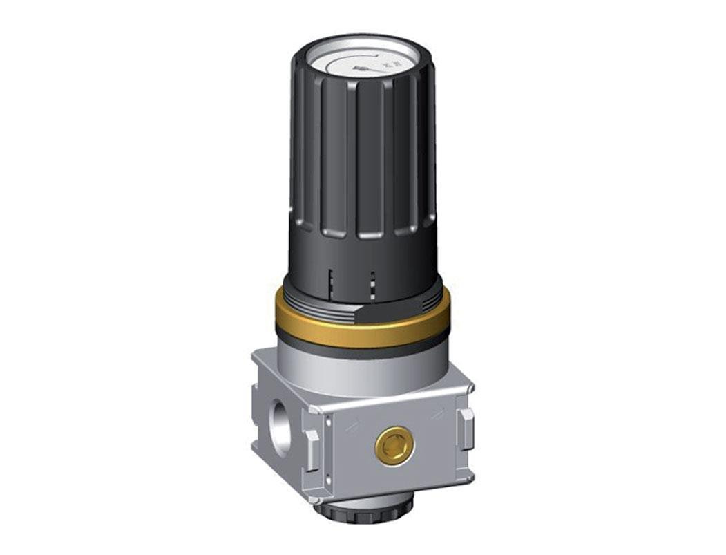 Pressure Regulator G1/4'' 1450 l/min 0.2-6.0bar/3-87psi Zinc Die-Cast Knob with Gauge Multifix 0