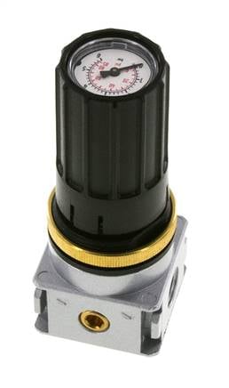 Pressure Regulator G1/4'' 1450 l/min 0.1-3.0bar/1-44psi Zinc Die-Cast Knob with Gauge Multifix 0