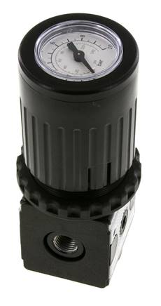 Pressure Regulator G1/4'' 2100 l/min 0.2-6.0bar/3-87psi Zinc Die-Cast Knob with Gauge Multifix 1