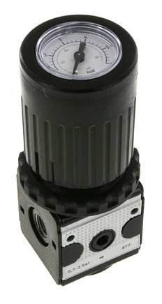 Pressure Regulator G1/4'' 2100 l/min 0.1-3.0bar/1-44psi Zinc Die-Cast Knob with Gauge Multifix 1