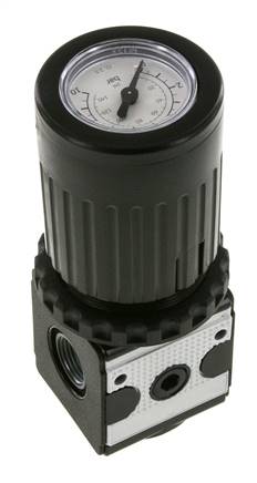 Pressure Regulator G3/8'' 2100 l/min 0.2-6.0bar/3-87psi Zinc Die-Cast Knob with Gauge Multifix 1