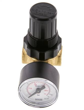 Pressure Regulator G1/8'' 330 l/min 0.5-10.0bar/7-145psi Air Water Brass Standard 0