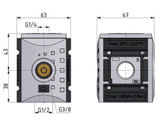 Distributor G3/8x1/2x1/4 7250 l/min Futura 2