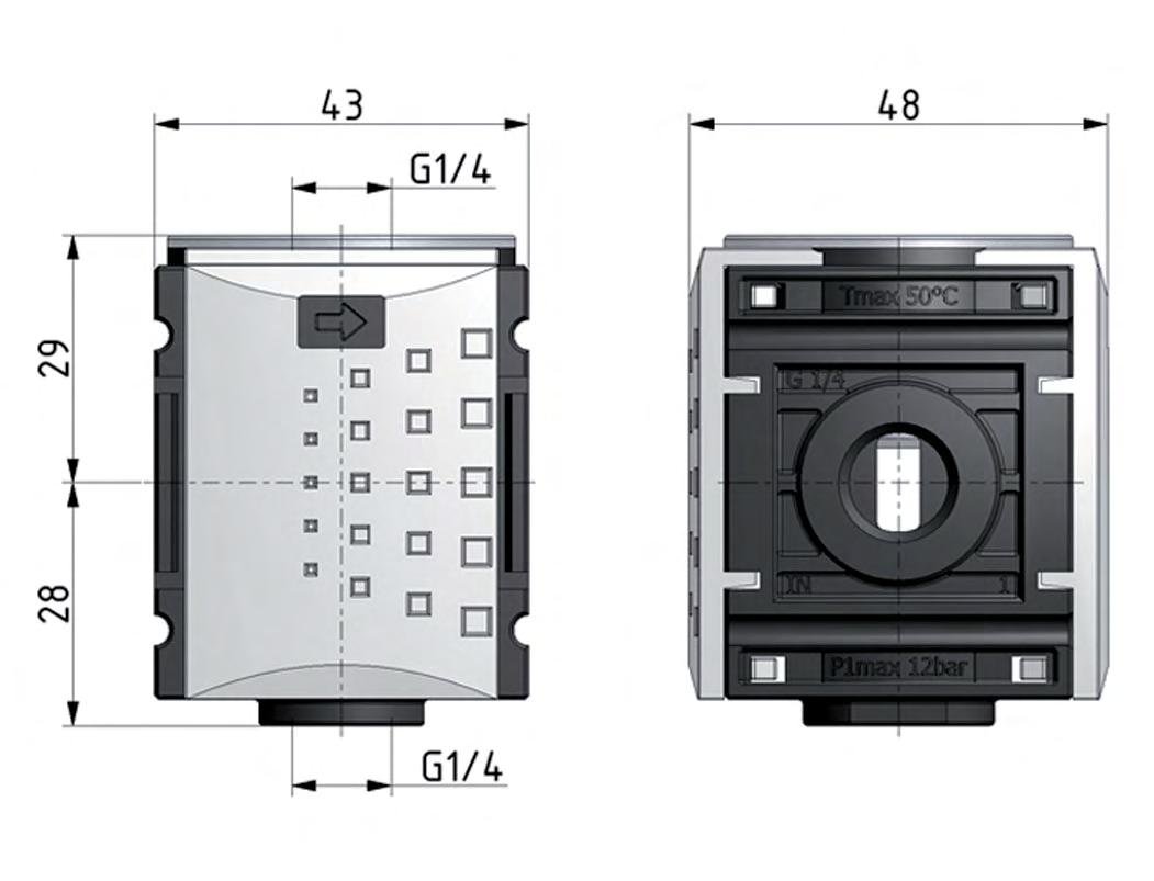 Distributor G1/4 2700 l/min with Pressure Switch Futura 0