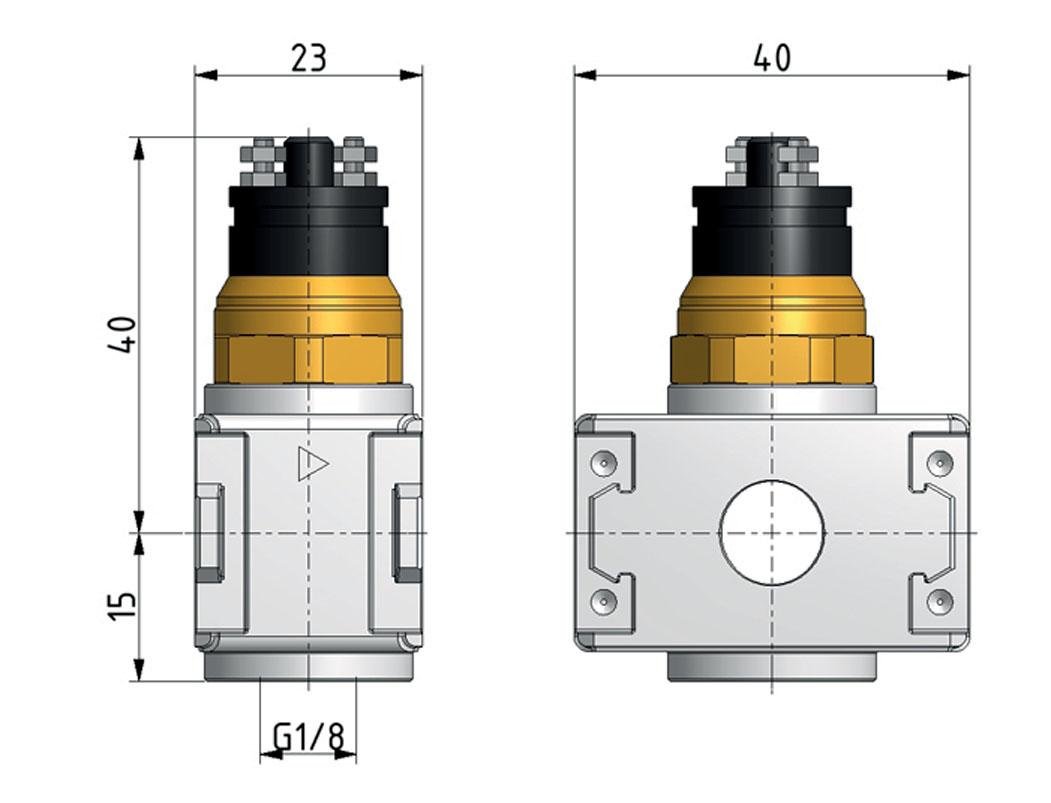 Distributor G1/4 2700 l/min Narrow with Pressure Switch Multifix 0