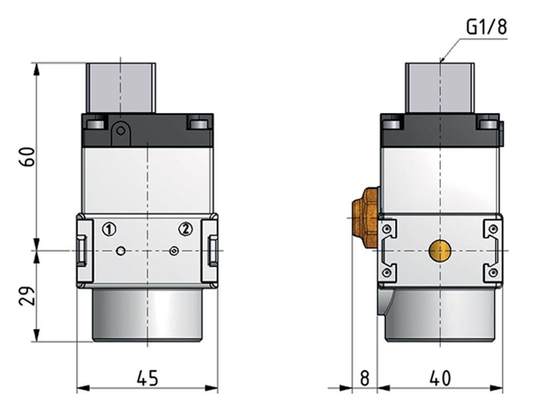 3/2 Valve G1/4 Pneumatic Operated 1600 l/min Multifix 0