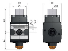 3/2 Valve G1/4 Pneumatic Operated 900 l/min Multifix 1