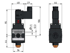 3/2 Valve G1/4 230VAC 900 l/min Multifix 1