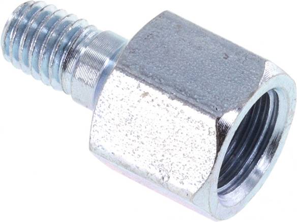 Steel Male M6x1 Taper/Female Rp 1/8 inch Grease Nipple Adapter 19mm