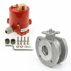 DN25 PN40 1-Piece 2-Way Electric Stainless Steel Flanged Ball Valve 24 V AC/DC