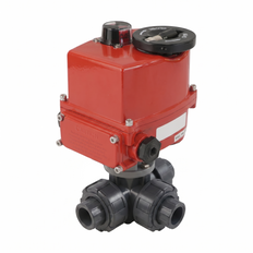 G1/2'' L-Bore 3-Way PVC Modulating Electric Ball Valve 24 V AC/DC