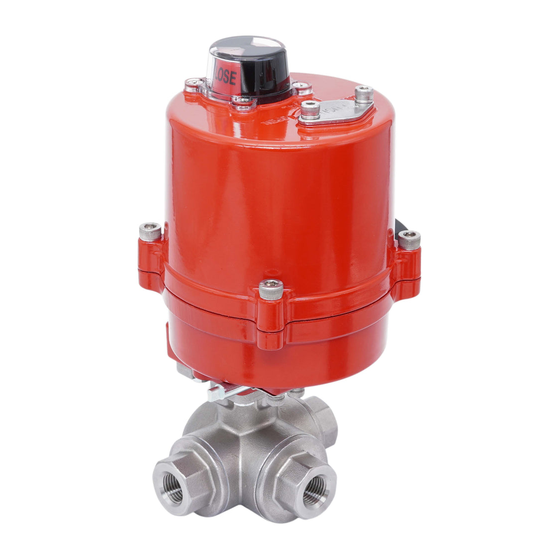 Rp 1/2'' T-Port 3-Way Stainless Steel Electric Ball Valve 12 V AC