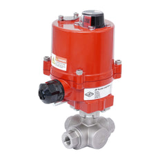 Rp 3/8'' T-Port 3-Way Stainless Steel Electric Ball Valve 12 V AC/DC