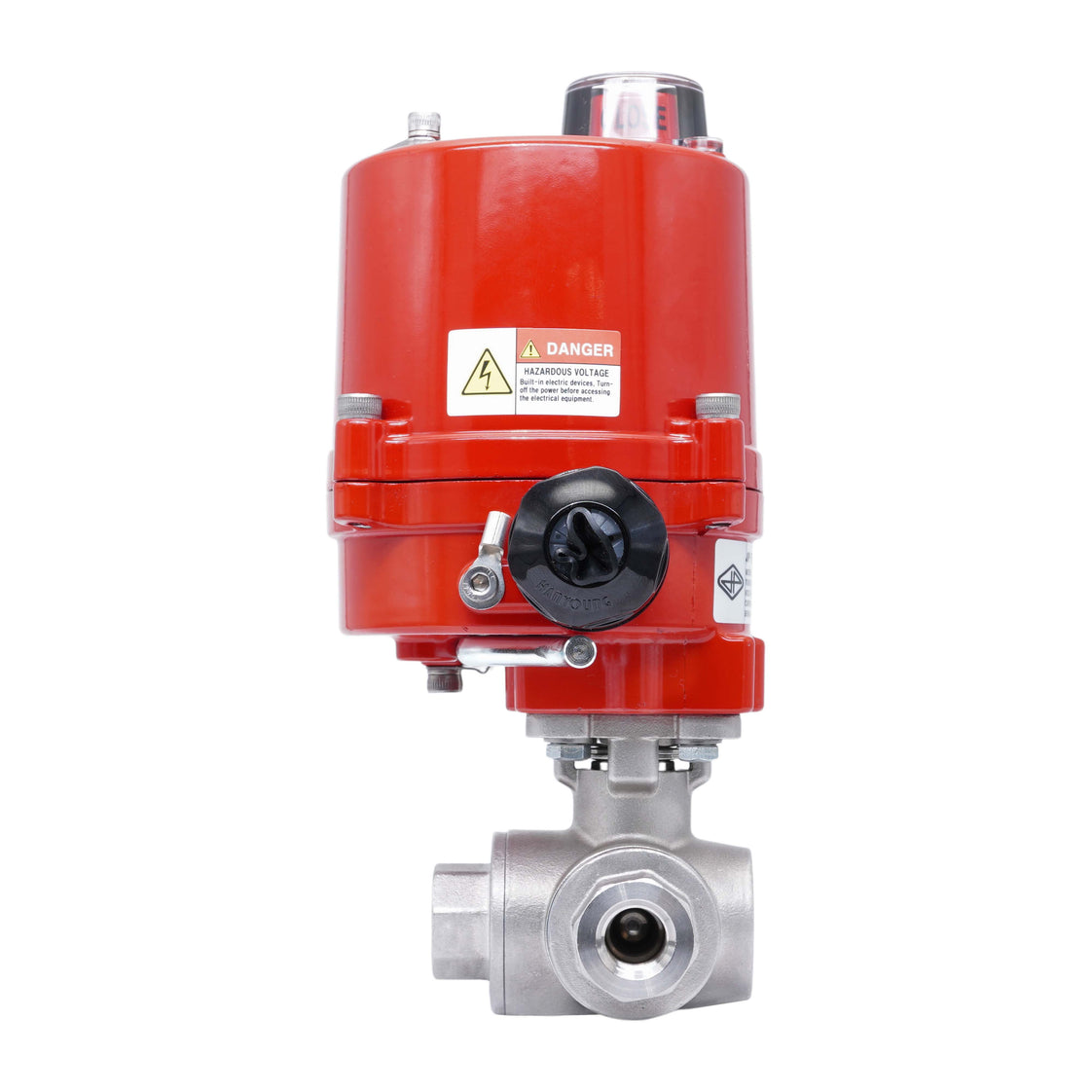 Rp 1/4'' T-Port 3-Way Stainless Steel Electric Ball Valve 12 V AC/DC