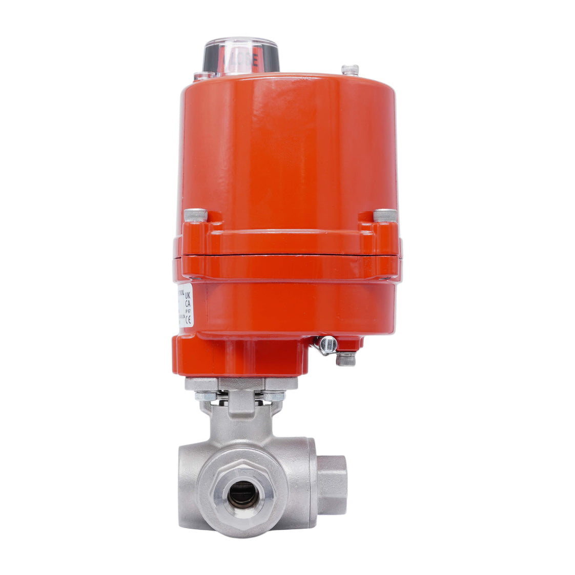 Rp 3/8'' T-Port 3-Way Stainless Steel Electric Ball Valve 24 V AC/DC
