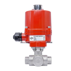 Rp 1/2'' L-Port 3-Way Stainless Steel Electric Ball Valve 12 V AC/DC