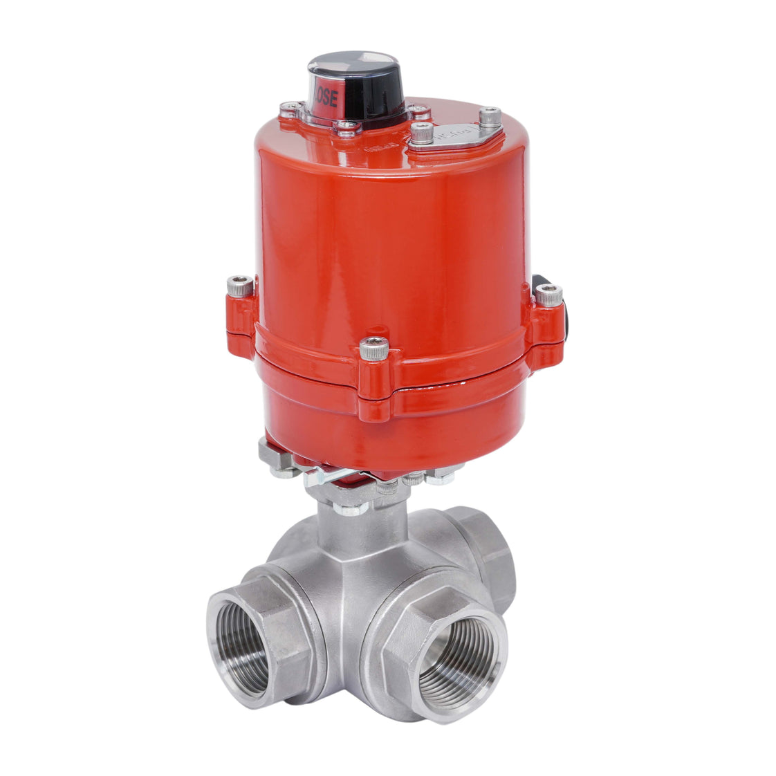 Rp 3/4'' T-Port 3-Way Stainless Steel Electric Ball Valve 100-240V AC