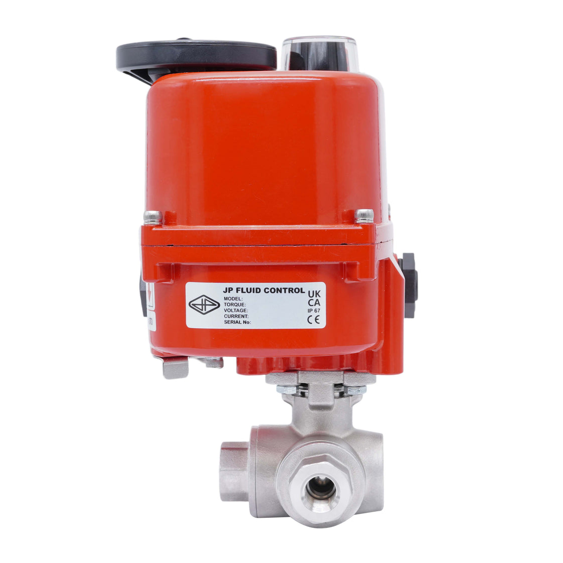 Rp 1/2'' T-Port 3-Way Stainless Steel Modulating Electric Ball Valve 24 V AC/DC